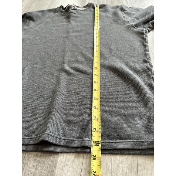 Polo Ralph Lauren Shirt Mens XL Gray Waffle Knit Thermal Pony Logo Long‎ Sleeve - Picture 8 of 10